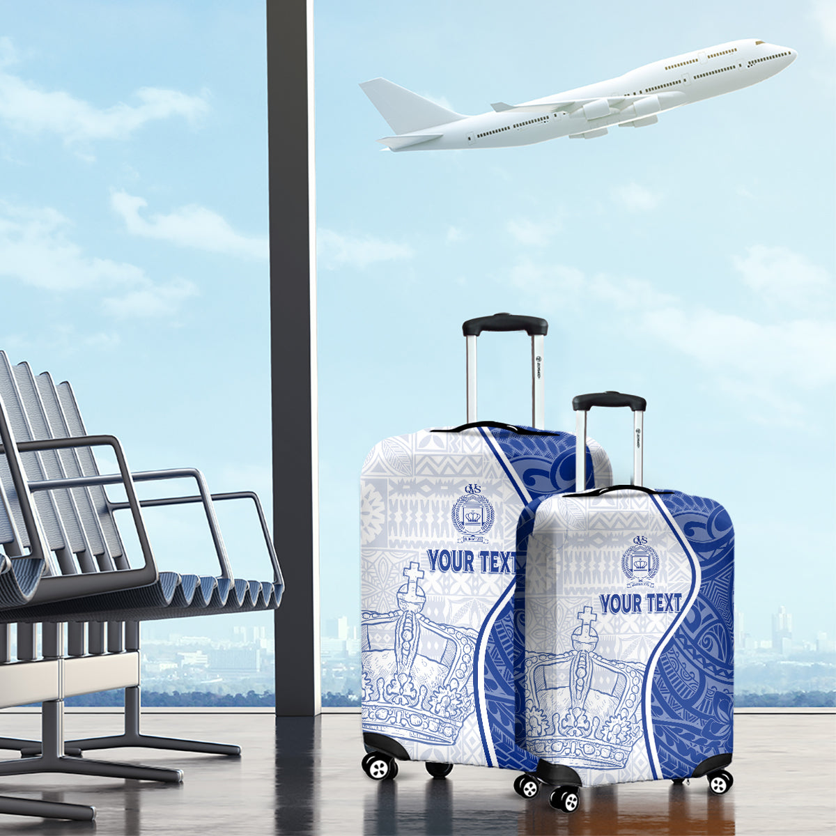 Personalised Queen Victoria School Luggage Cover QVS Old Boys - Wonder Print Shop