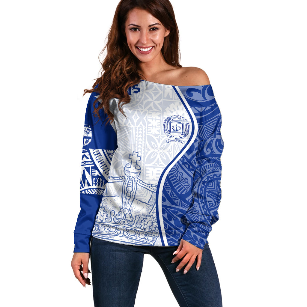 Personalised Queen Victoria School Off Shoulder Sweater QVS Old Boys - Wonder Print Shop