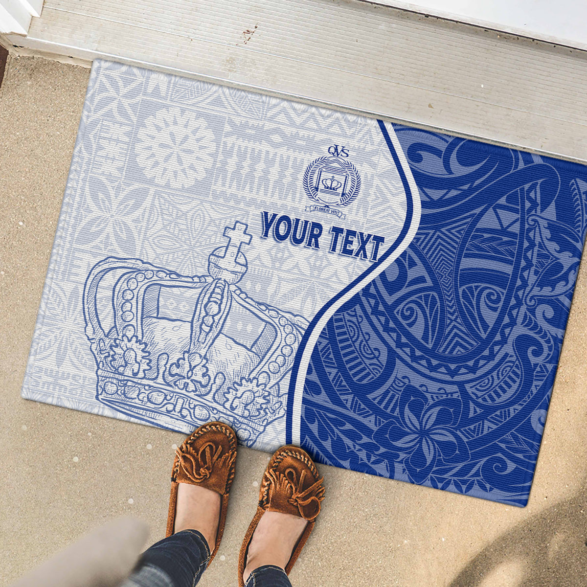 Personalised Queen Victoria School Rubber Doormat QVS Old Boys - Wonder Print Shop