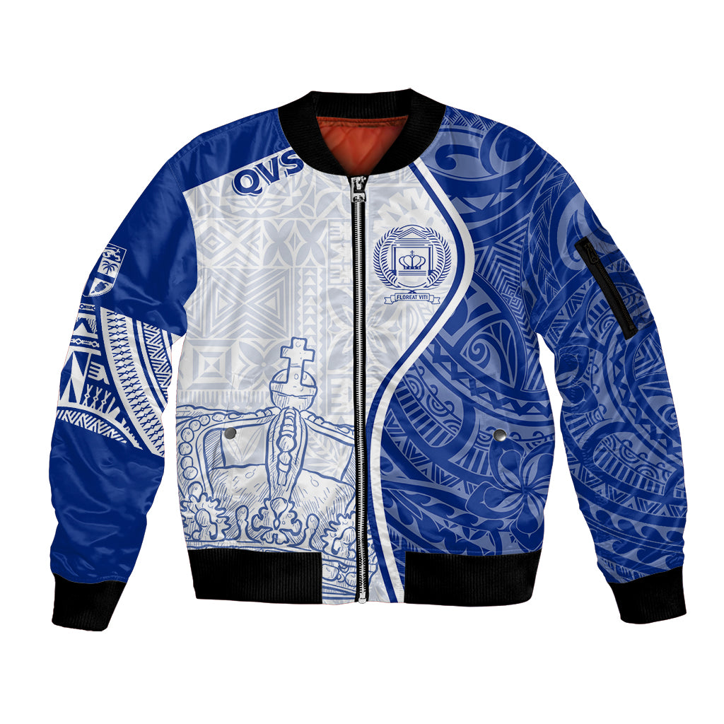 Personalised Queen Victoria School Sleeve Zip Bomber Jacket QVS Old Boys - Wonder Print Shop