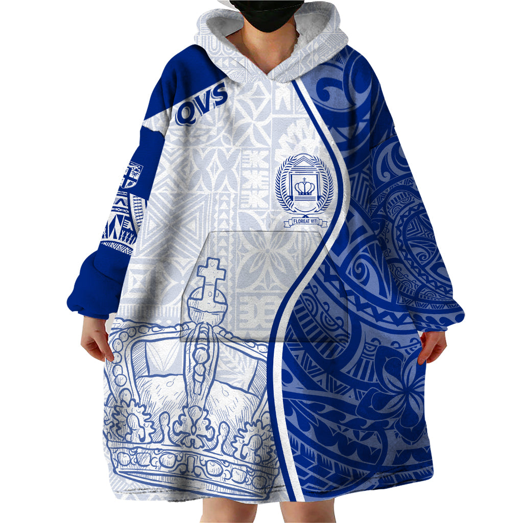 Personalised Queen Victoria School Wearable Blanket Hoodie QVS Old Boys - Wonder Print Shop