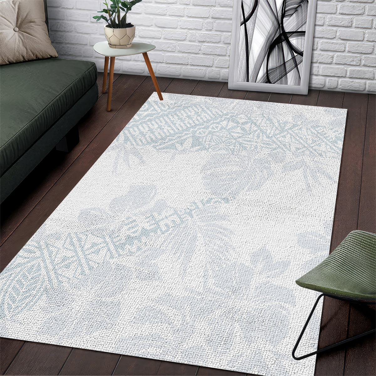Samoa White Sunday Area Rug Hibiscus Special LT7 - Wonder Print Shop