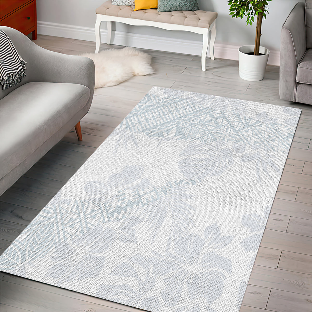 Samoa White Sunday Area Rug Hibiscus Special LT7 - Wonder Print Shop