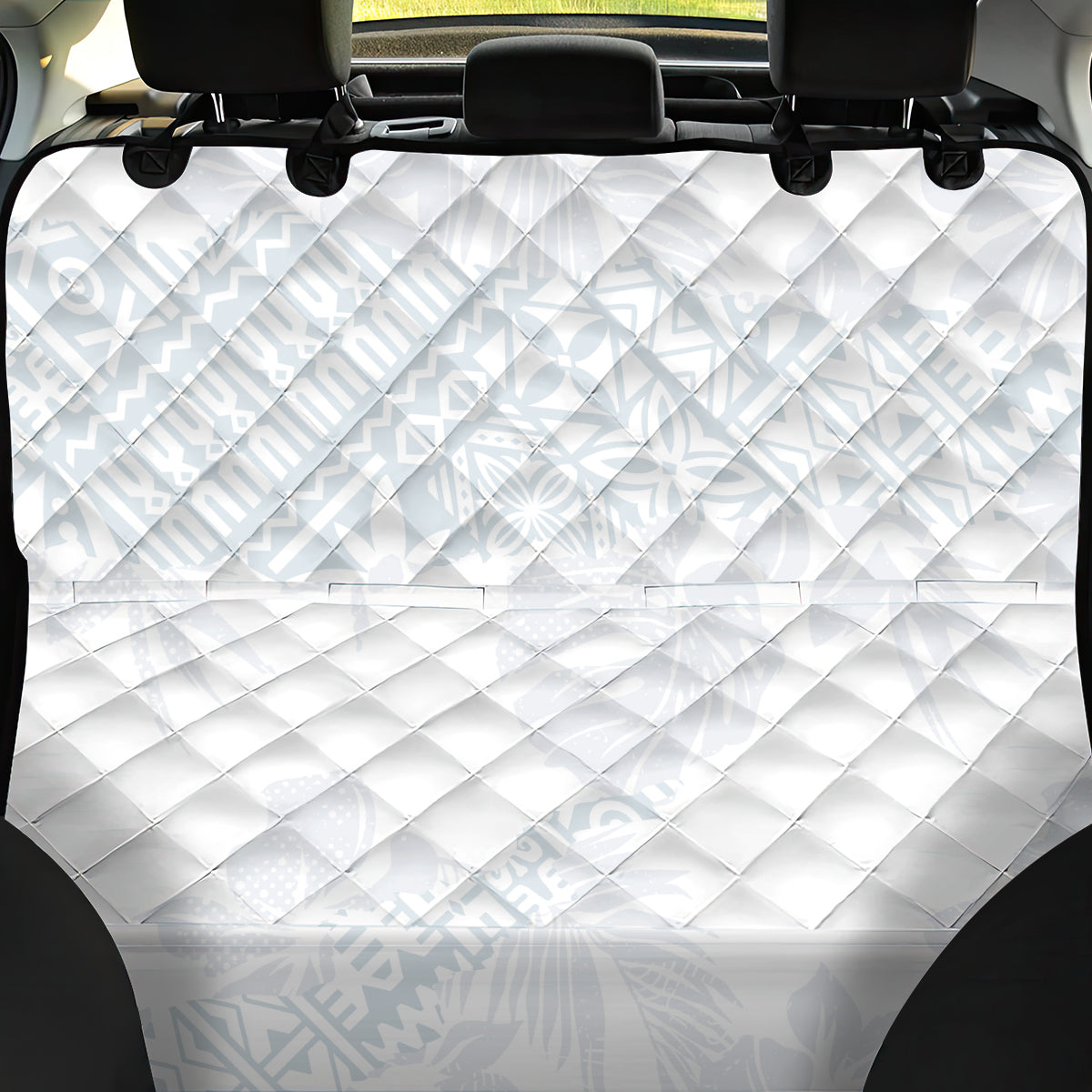 Samoa White Sunday Back Car Seat Cover Hibiscus Special LT7 - Wonder Print Shop