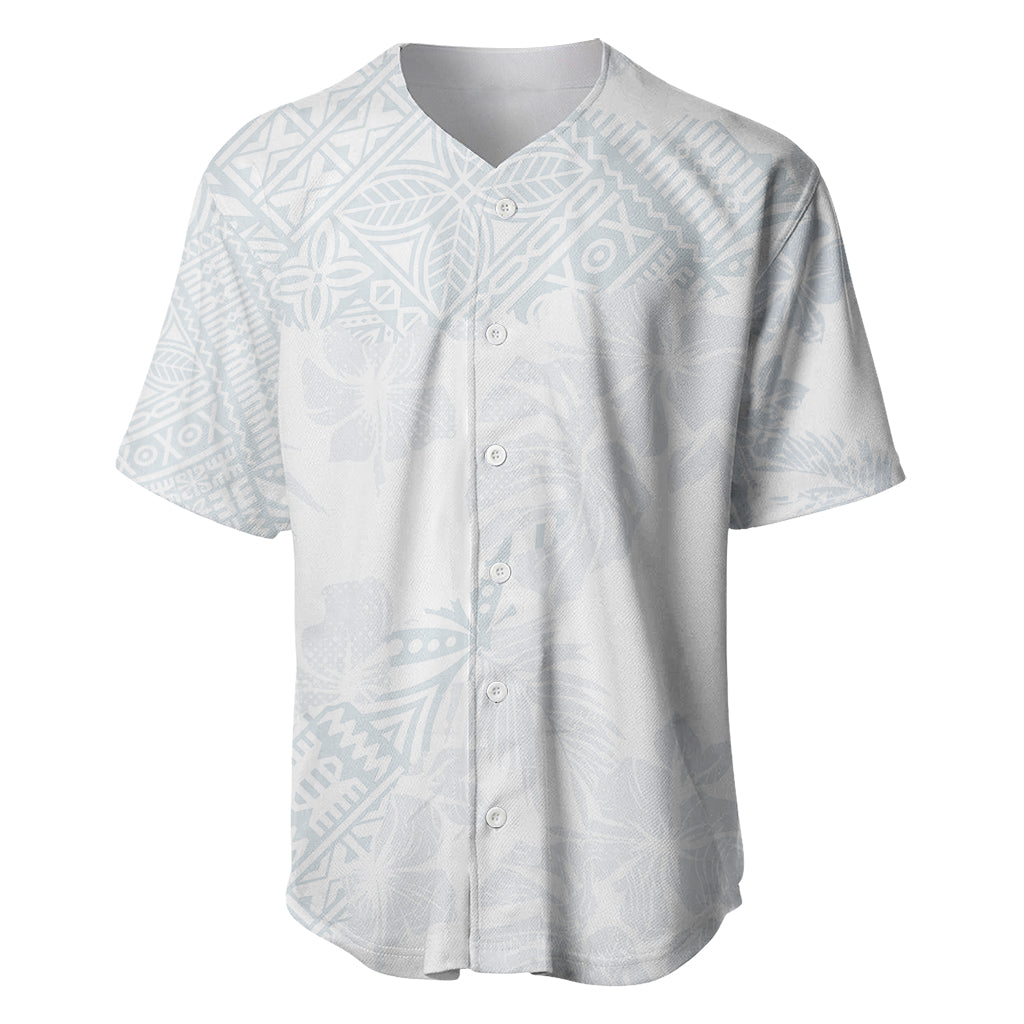 Samoa White Sunday Baseball Jersey Hibiscus Special LT7 - Wonder Print Shop