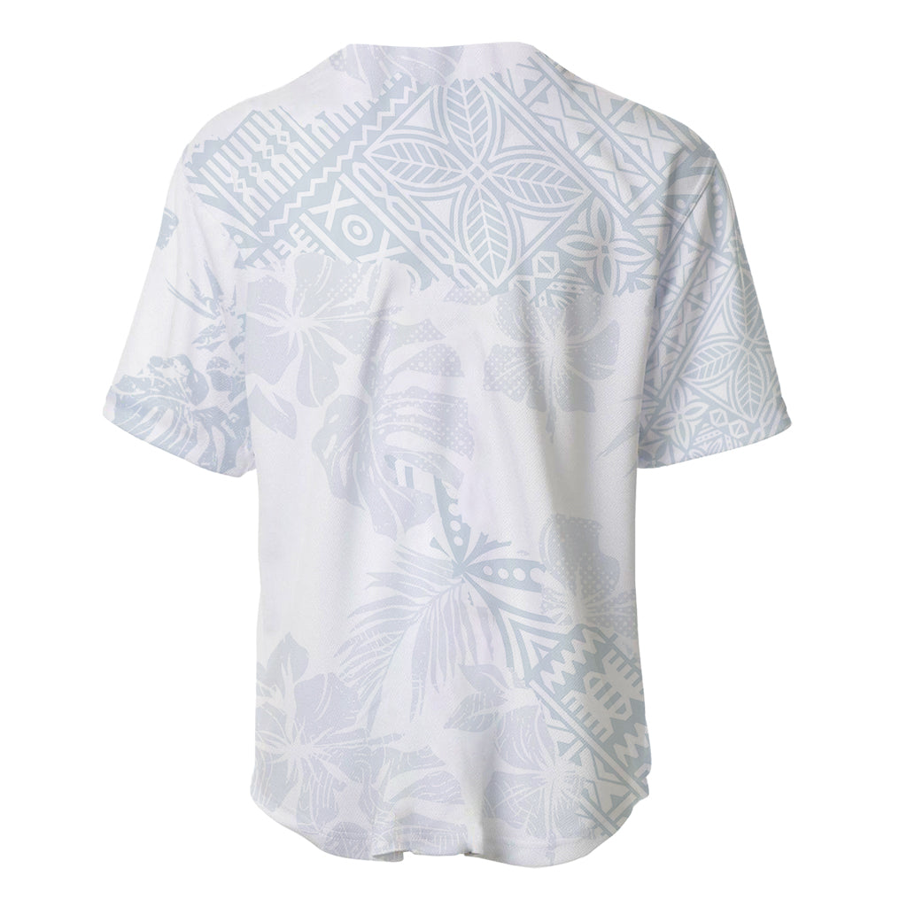 Samoa White Sunday Baseball Jersey Hibiscus Special LT7 - Wonder Print Shop