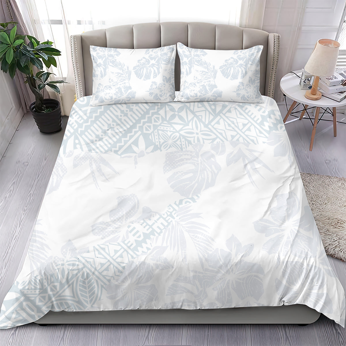 Samoa White Sunday Bedding Set Hibiscus Special LT7 - Wonder Print Shop