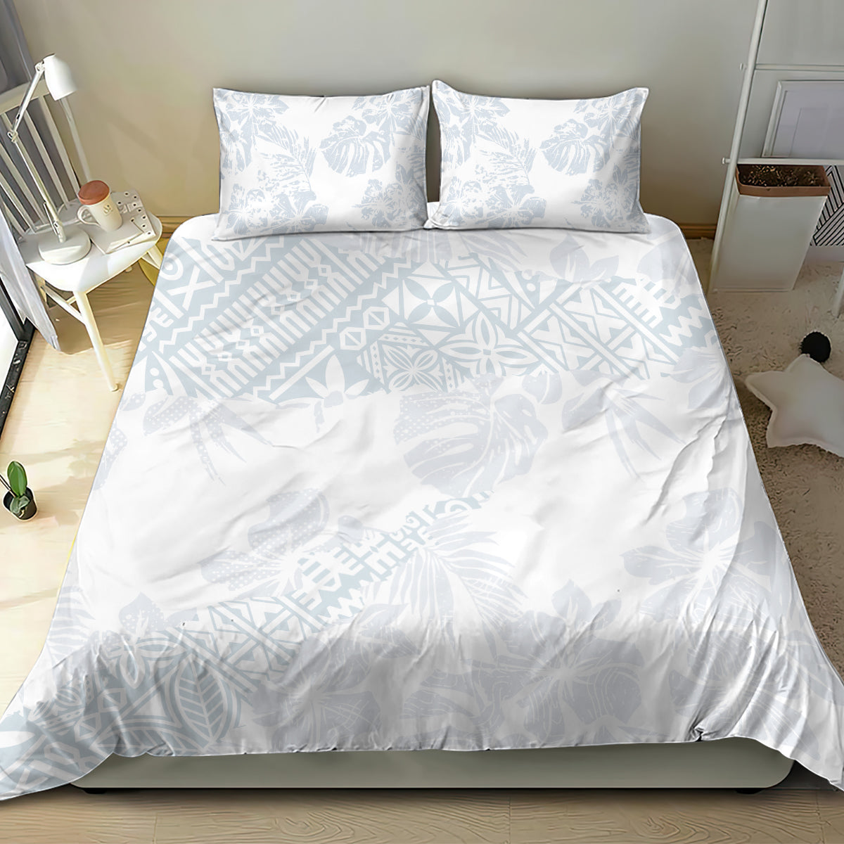 Samoa White Sunday Bedding Set Hibiscus Special LT7 - Wonder Print Shop