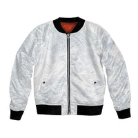 Samoa White Sunday Bomber Jacket Hibiscus Special LT7 - Wonder Print Shop