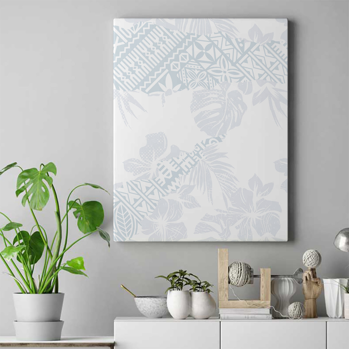 Samoa White Sunday Canvas Wall Art Hibiscus Special LT7 - Wonder Print Shop