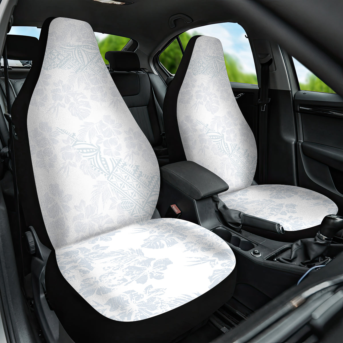 Samoa White Sunday Car Seat Cover Hibiscus Special LT7 - Wonder Print Shop