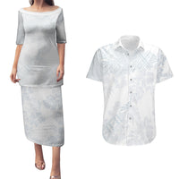 Samoa White Sunday Couples Matching Puletasi Dress and Hawaiian Shirt Hibiscus Special LT7 - Wonder Print Shop