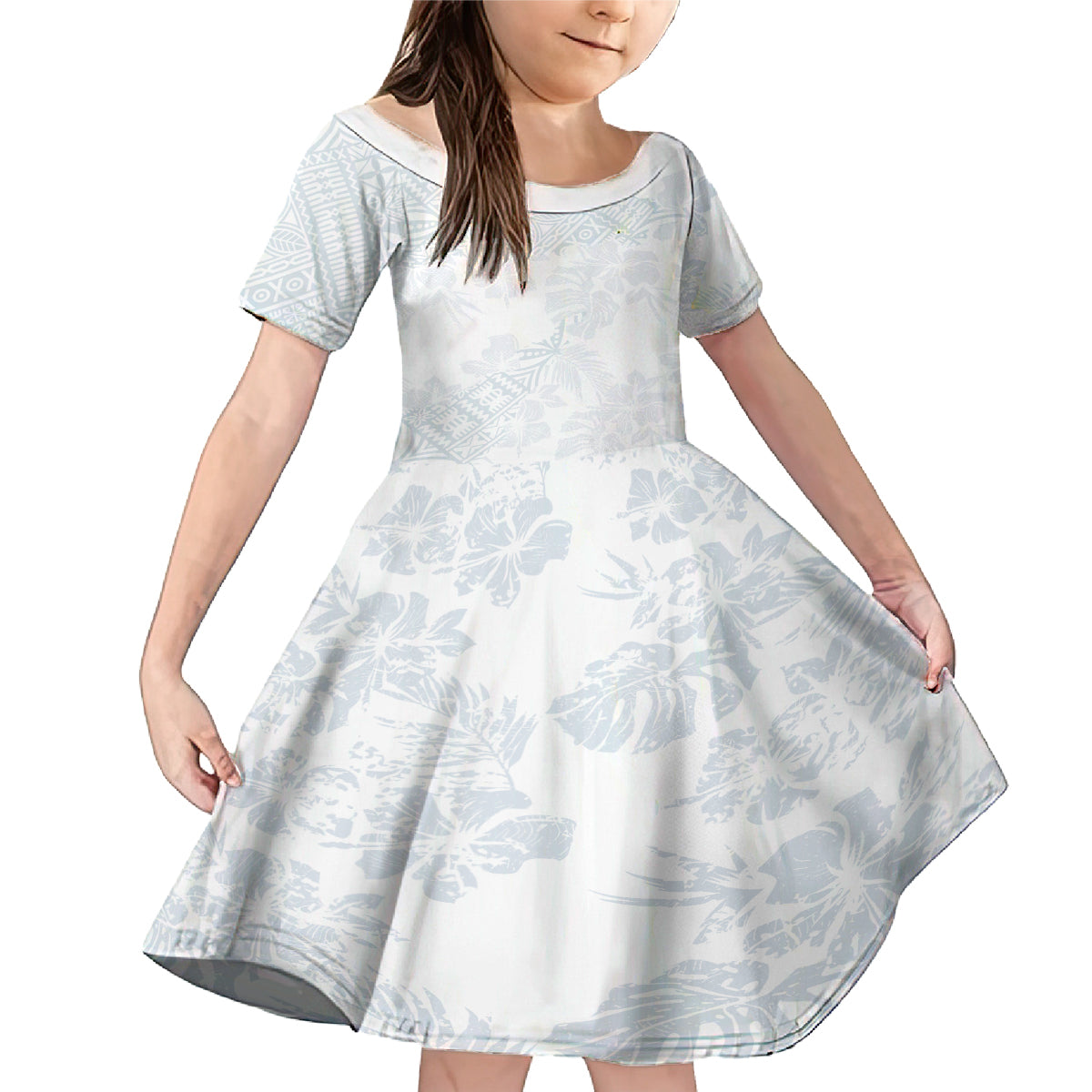 Samoa White Sunday Family Matching Mermaid Dress and Hawaiian Shirt Hibiscus Special LT7 - Wonder Print Shop