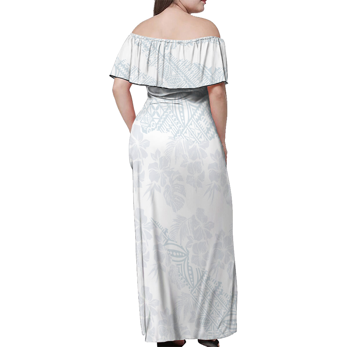 Samoa White Sunday Family Matching Off Shoulder Maxi Dress and Hawaiian Shirt Hibiscus Special LT7 - Wonder Print Shop