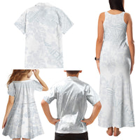 Samoa White Sunday Family Matching Tank Maxi Dress and Hawaiian Shirt Hibiscus Special - Wonder Print Shop