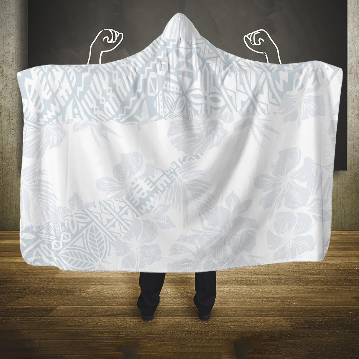 samoa-white-sunday-hooded-blanket-hibiscus-special