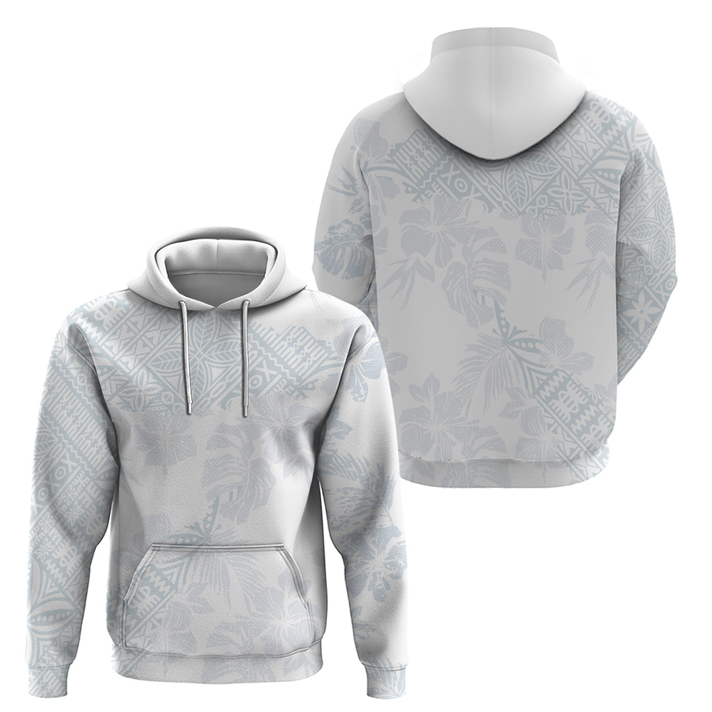 Samoa White Sunday Hoodie Hibiscus Special - Wonder Print Shop