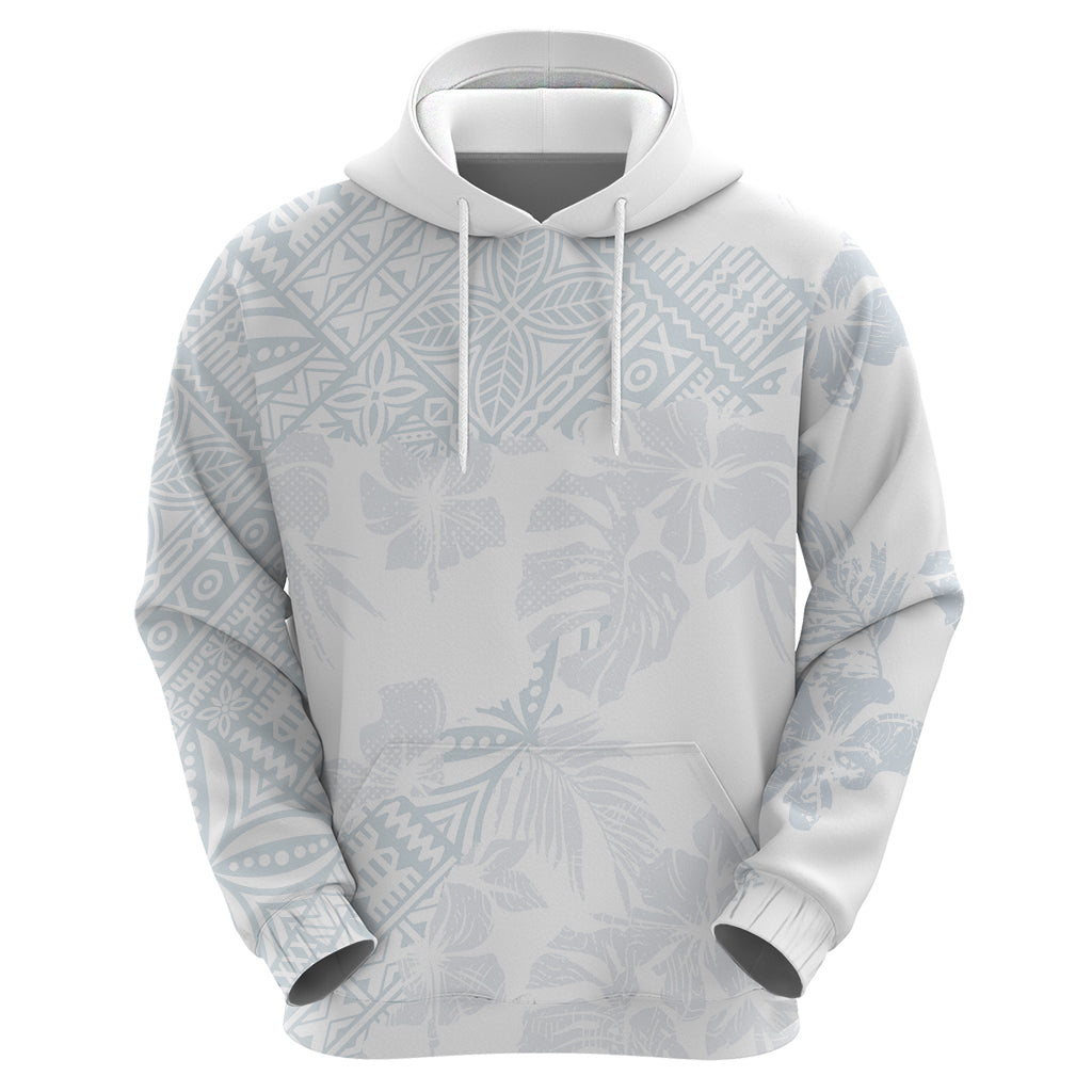 Samoa White Sunday Hoodie Hibiscus Special - Wonder Print Shop