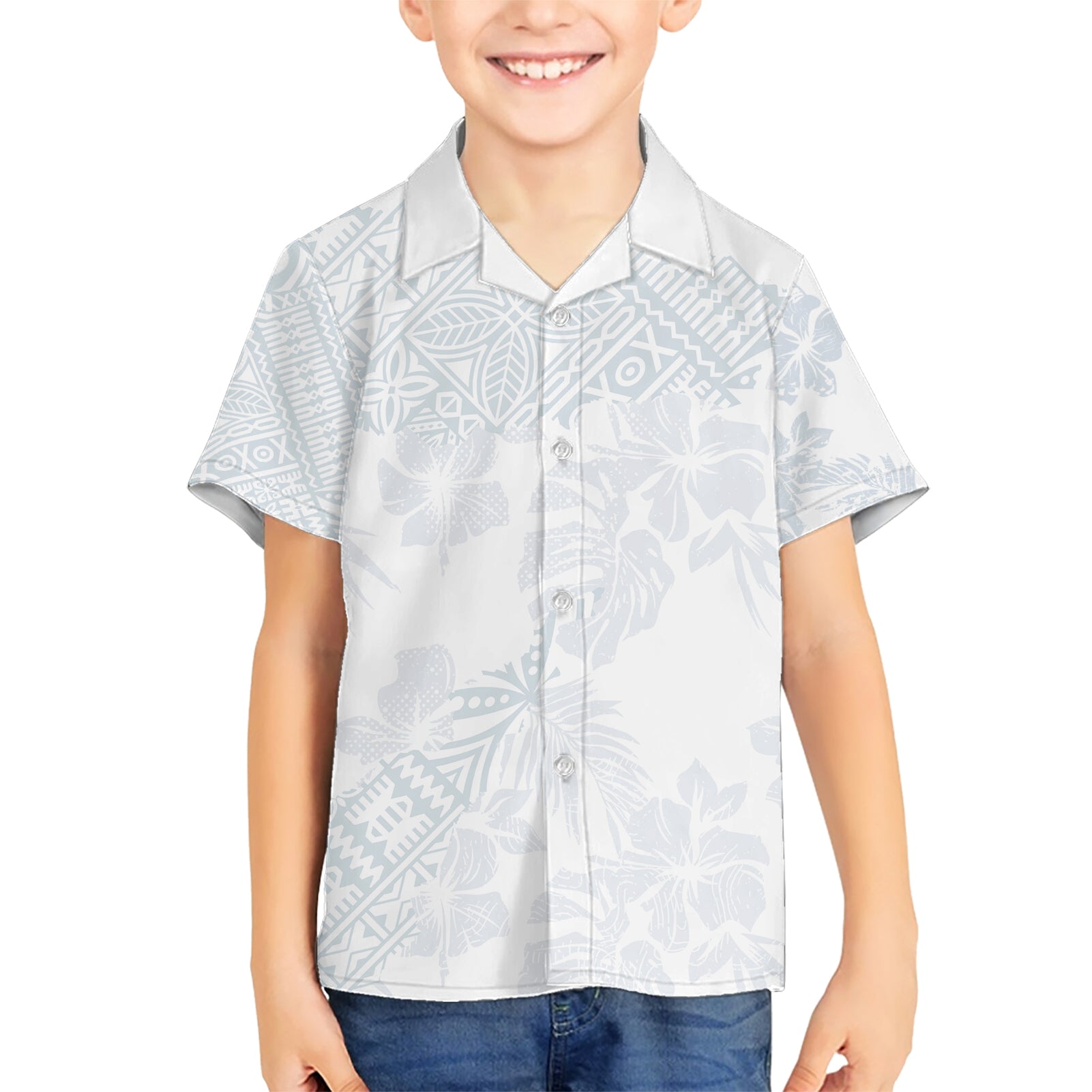 Samoa White Sunday Kid Hawaiian Shirt Hibiscus Special - Wonder Print Shop
