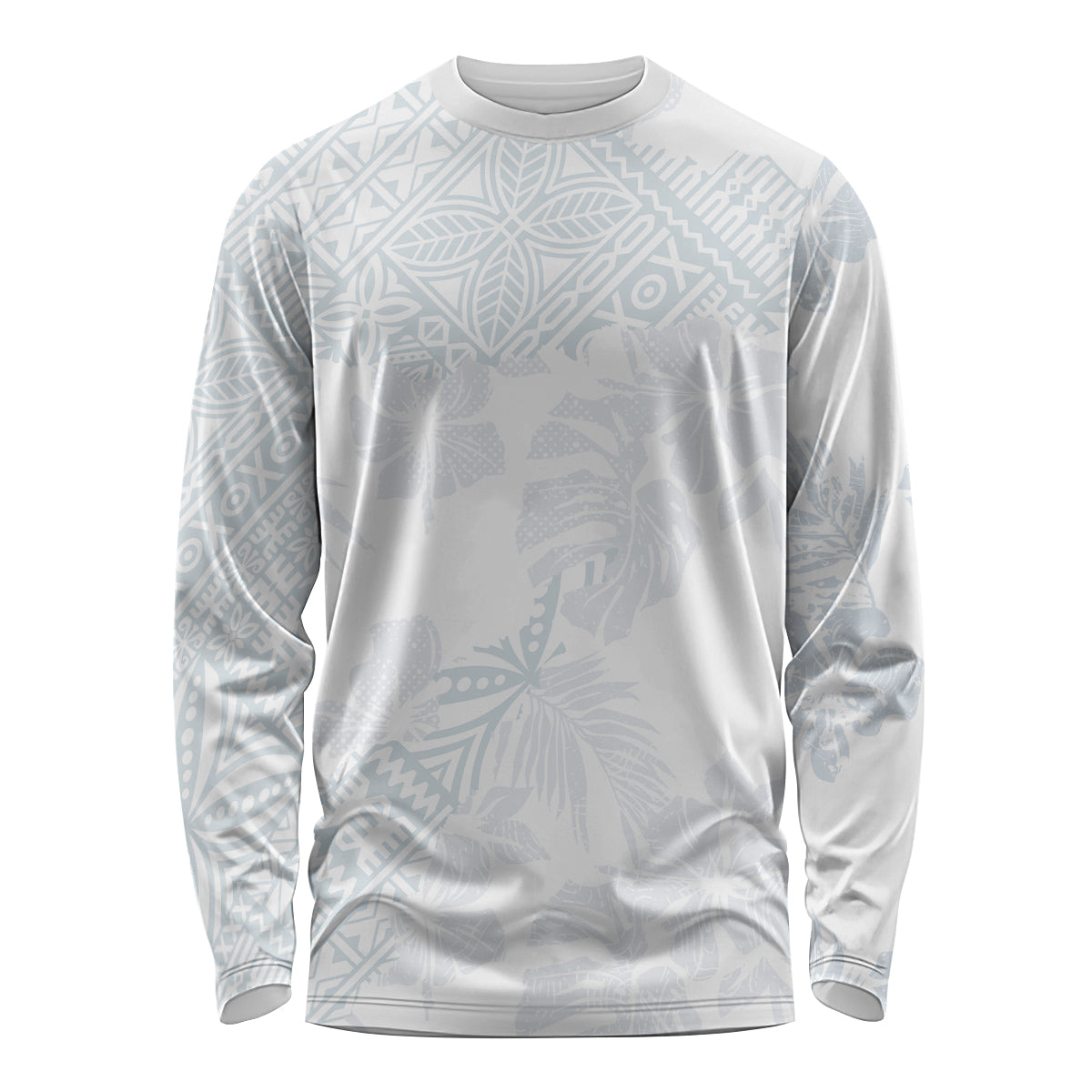 Samoa White Sunday Long Sleeve Shirt Hibiscus Special - Wonder Print Shop