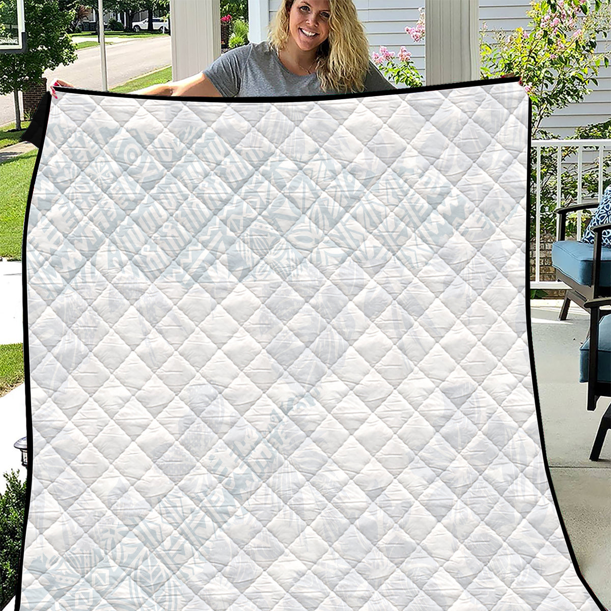Samoa White Sunday Quilt Hibiscus Special - Wonder Print Shop