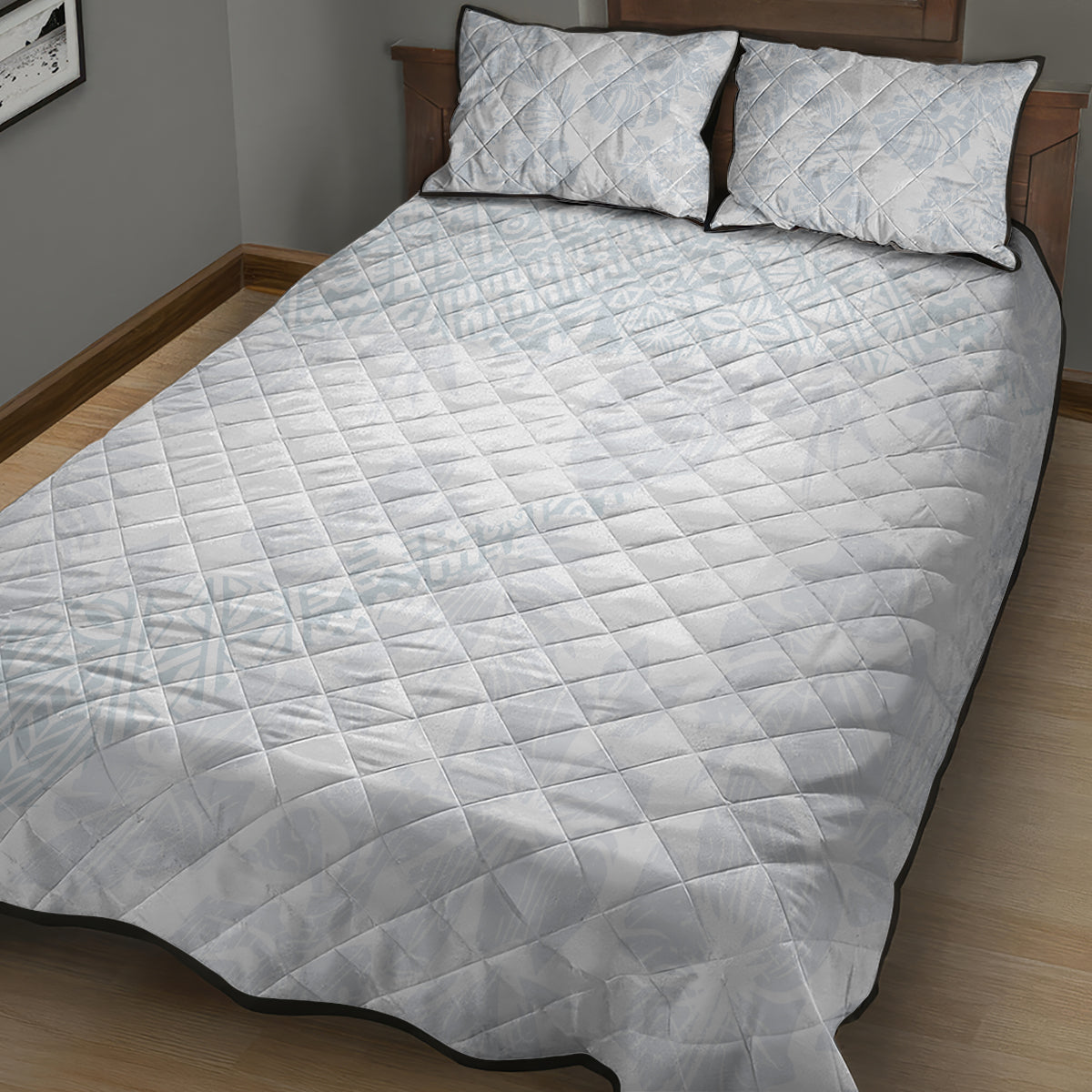 Samoa White Sunday Quilt Bed Set Hibiscus Special - Wonder Print Shop