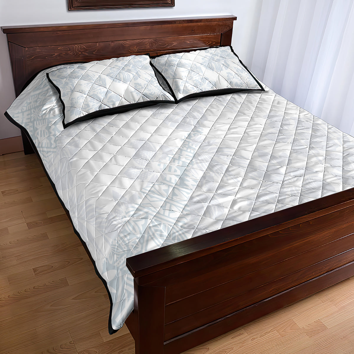 Samoa White Sunday Quilt Bed Set Hibiscus Special - Wonder Print Shop