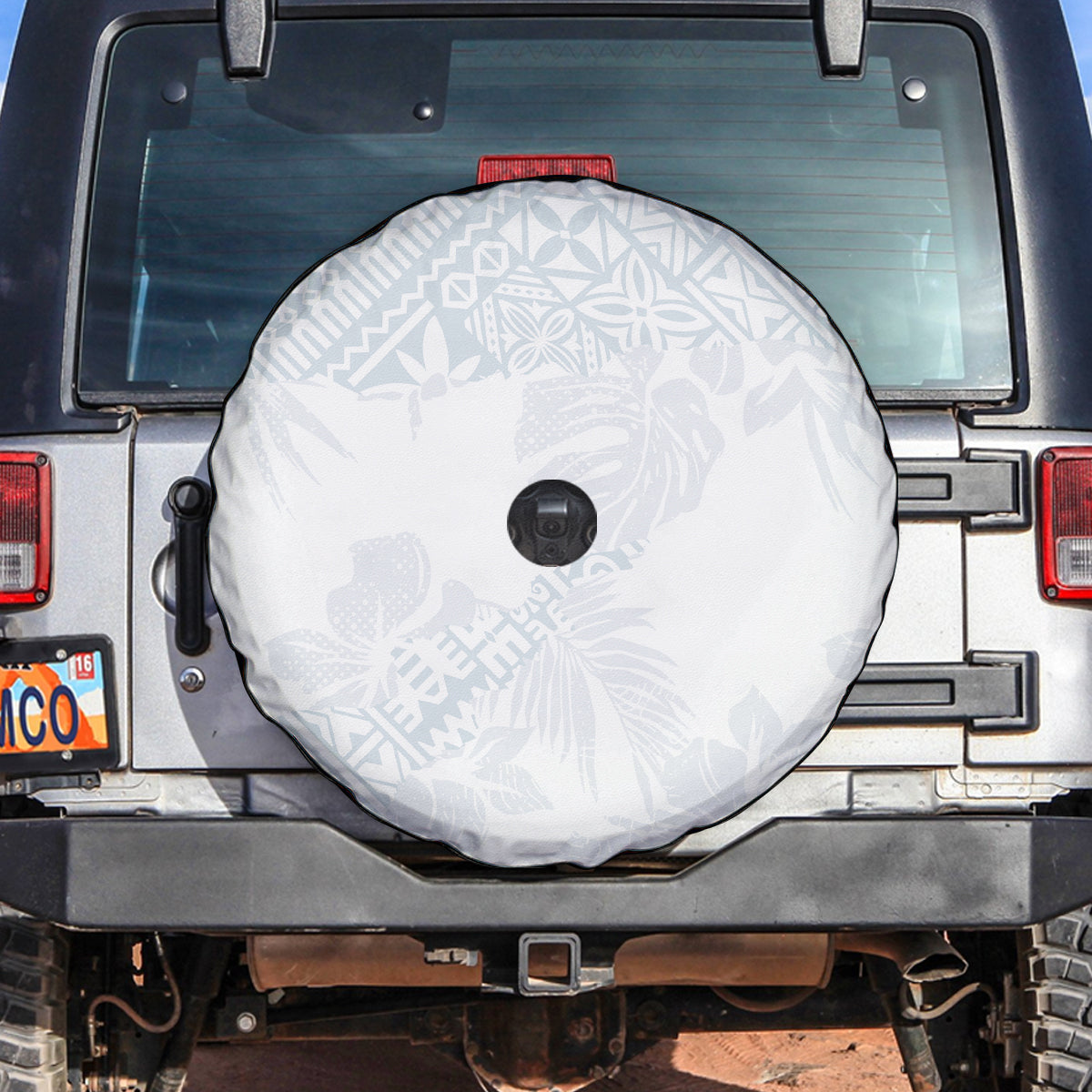 Samoa White Sunday Spare Tire Cover Hibiscus Special - Wonder Print Shop