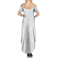 Samoa White Sunday Summer Maxi Dress Hibiscus Special - Wonder Print Shop