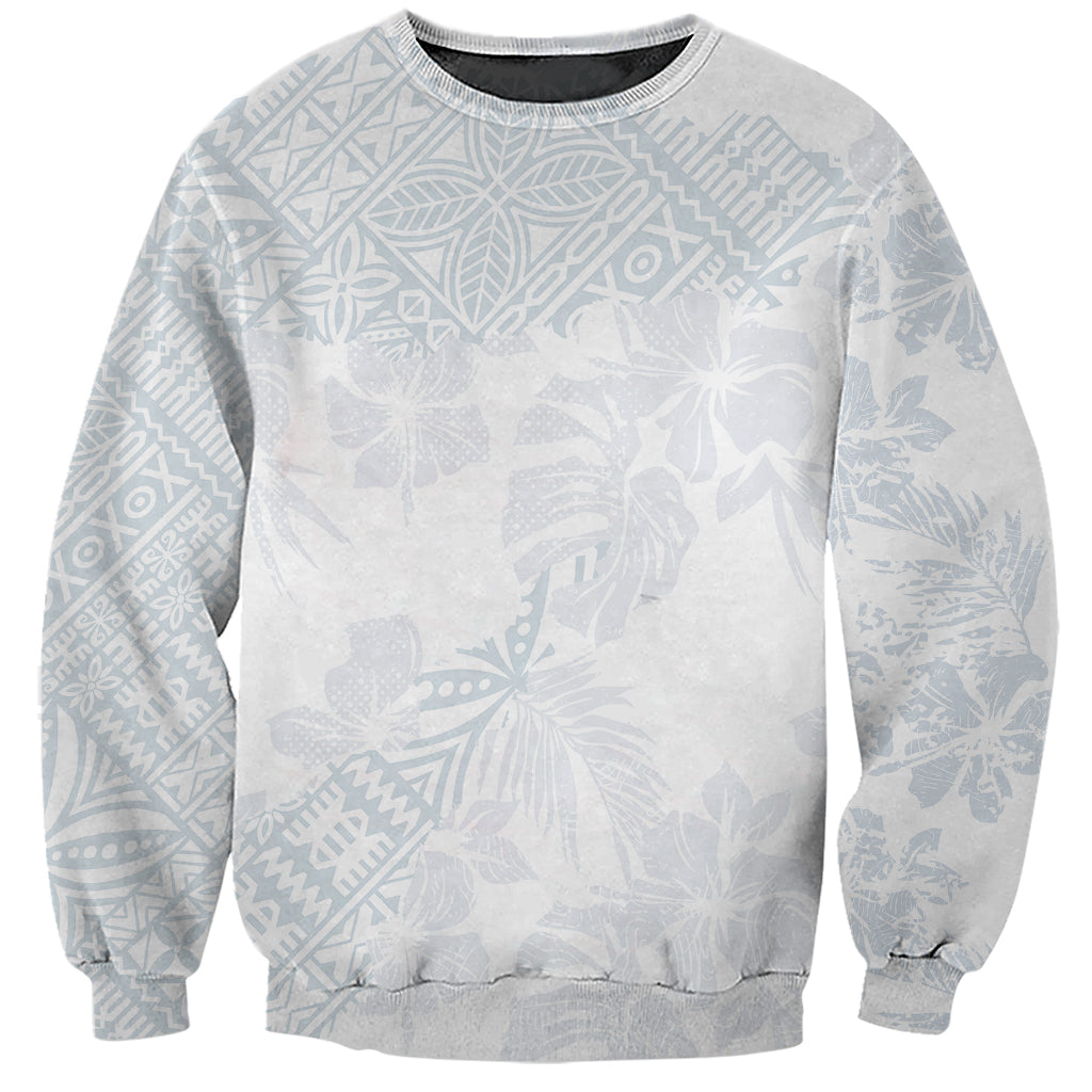 Samoa White Sunday Sweatshirt Hibiscus Special - Wonder Print Shop
