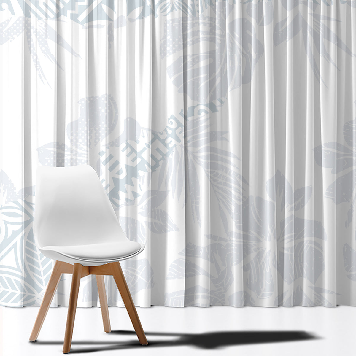 Samoa White Sunday Window Curtain Hibiscus Special - Wonder Print Shop