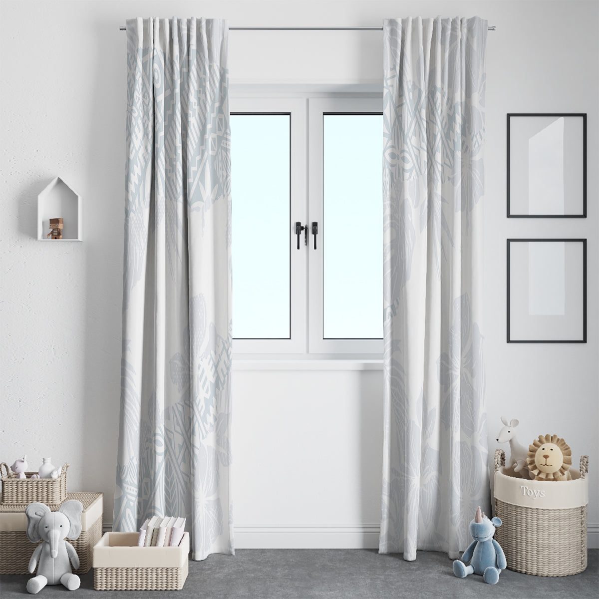 Samoa White Sunday Window Curtain Hibiscus Special - Wonder Print Shop