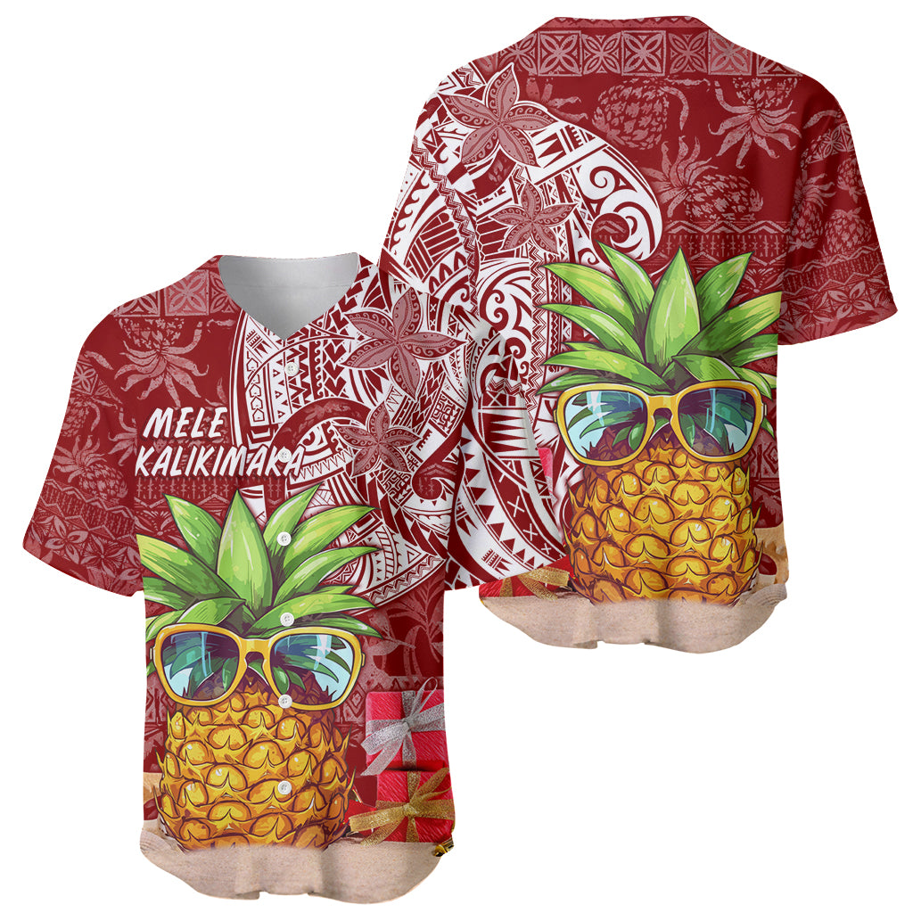 Mele Kalikimaka Hawaii Christmas Baseball Jersey Pineapple Party LT7 - Wonder Print Shop