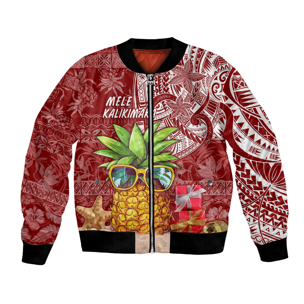 Mele Kalikimaka Hawaii Christmas Bomber Jacket Pineapple Party LT7 - Wonder Print Shop