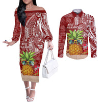 mele-kalikimaka-hawaii-christmas-couples-matching-off-the-shoulder-long-sleeve-dress-and-long-sleeve-button-shirt-pineapple-party