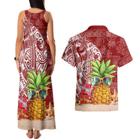 Mele Kalikimaka Hawaii Christmas Couples Matching Tank Maxi Dress and Hawaiian Shirt Pineapple Party LT7 - Wonder Print Shop