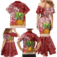 Mele Kalikimaka Hawaii Christmas Family Matching Mermaid Dress and Hawaiian Shirt Pineapple Party LT7 - Wonder Print Shop