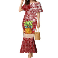 Mele Kalikimaka Hawaii Christmas Family Matching Mermaid Dress and Hawaiian Shirt Pineapple Party LT7 - Wonder Print Shop