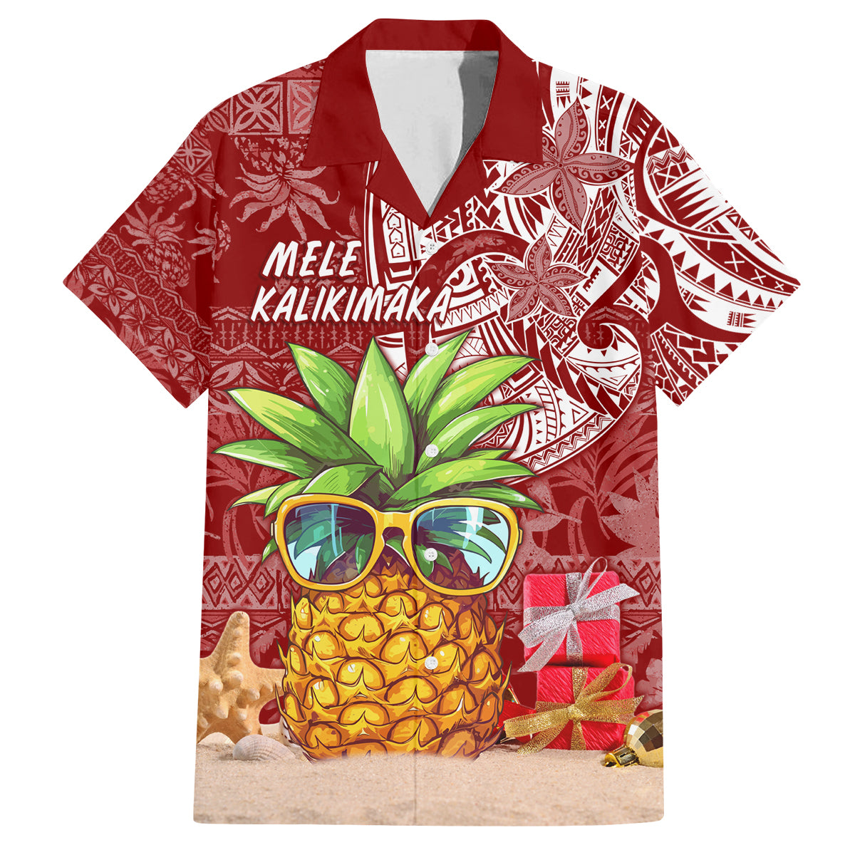 Mele Kalikimaka Hawaii Christmas Family Matching Off Shoulder Short Dress and Hawaiian Shirt Pineapple Party LT7 - Wonder Print Shop