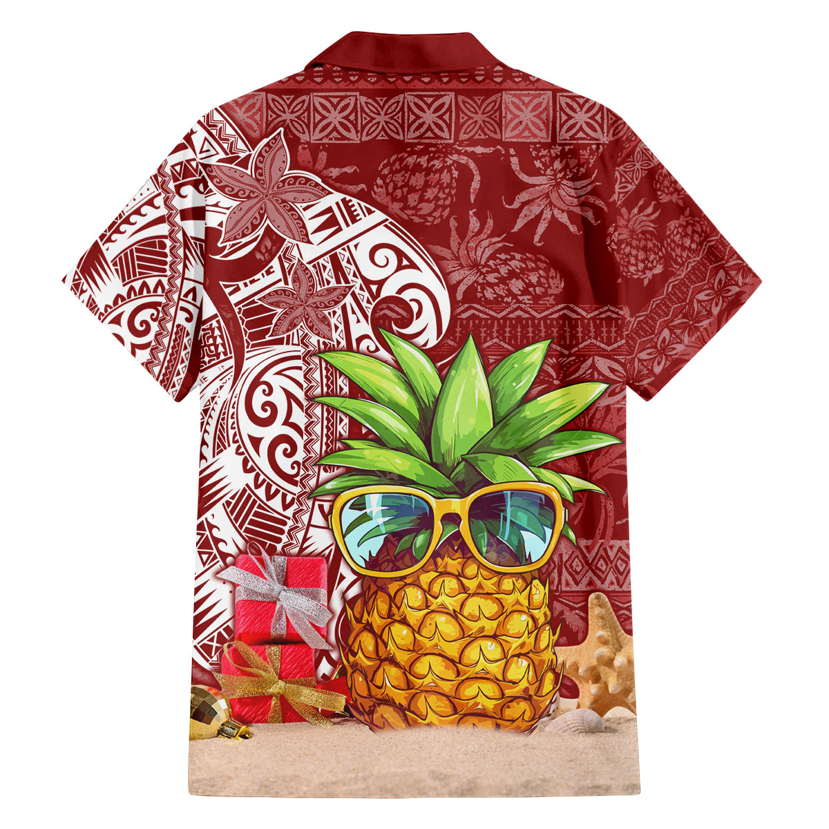 Mele Kalikimaka Hawaii Christmas Family Matching Off Shoulder Short Dress and Hawaiian Shirt Pineapple Party LT7 - Wonder Print Shop
