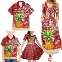 Mele Kalikimaka Hawaii Christmas Family Matching Summer Maxi Dress and Hawaiian Shirt Pineapple Party - Wonder Print Shop