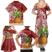Mele Kalikimaka Hawaii Christmas Family Matching Summer Maxi Dress and Hawaiian Shirt Pineapple Party - Wonder Print Shop