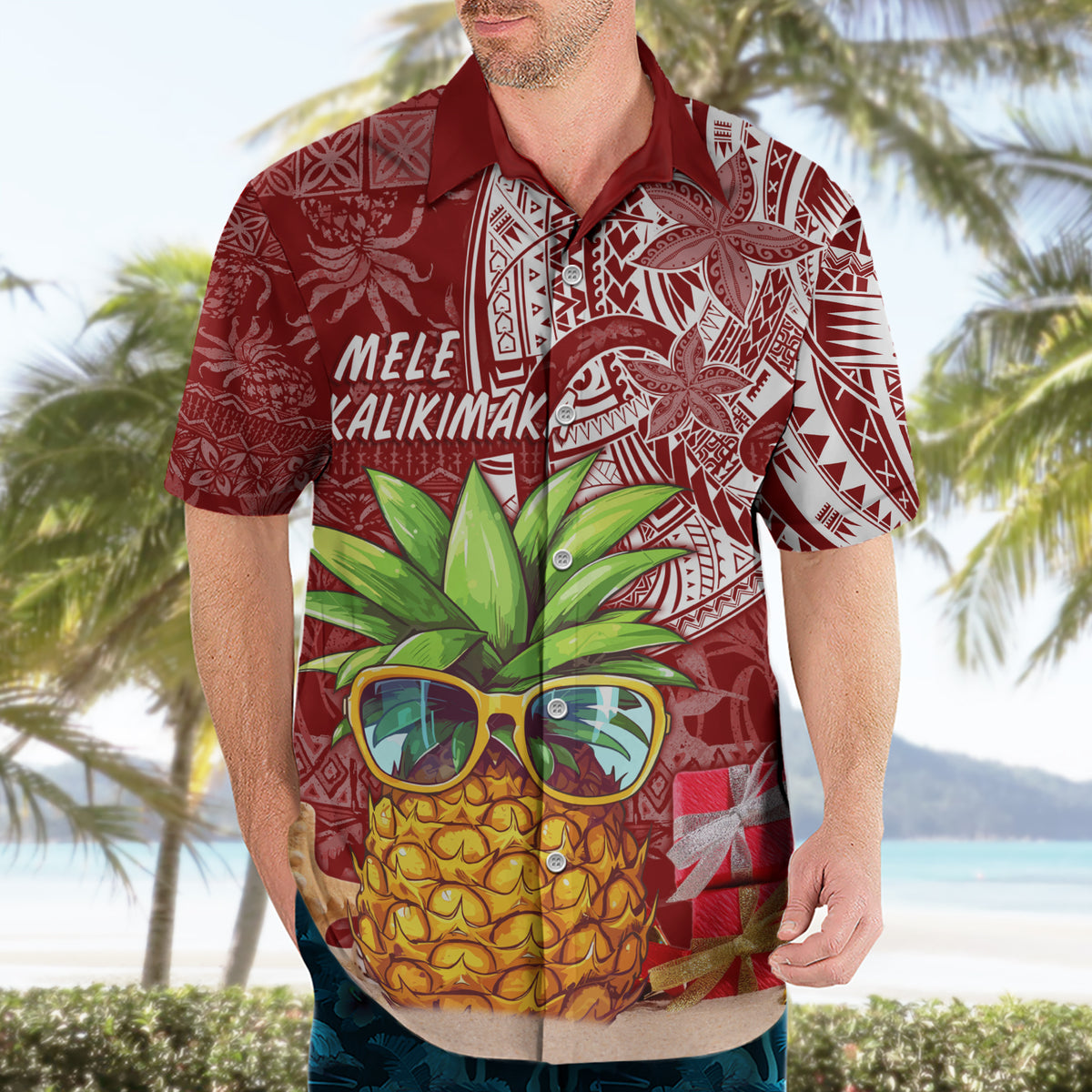 Mele Kalikimaka Hawaii Christmas Hawaiian Shirt Pineapple Party - Wonder Print Shop