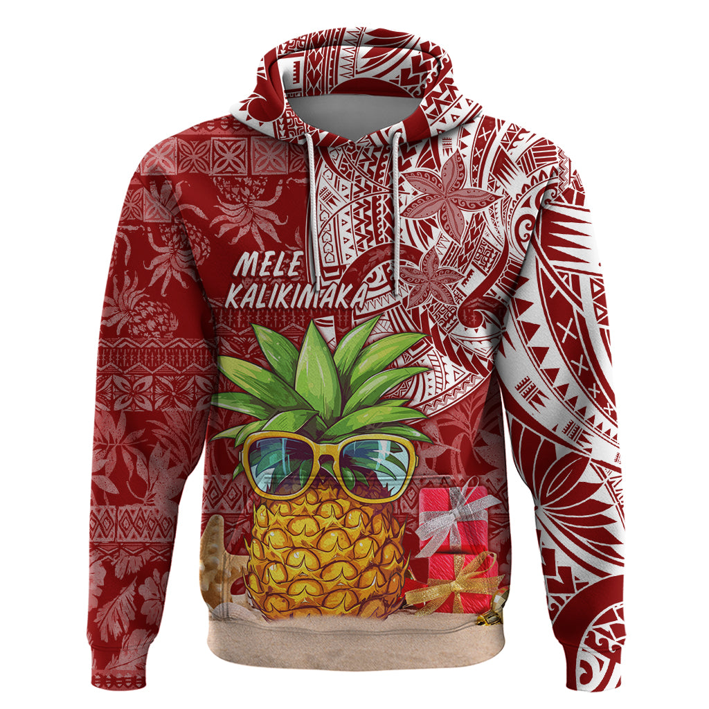 Mele Kalikimaka Hawaii Christmas Hoodie Pineapple Party - Wonder Print Shop