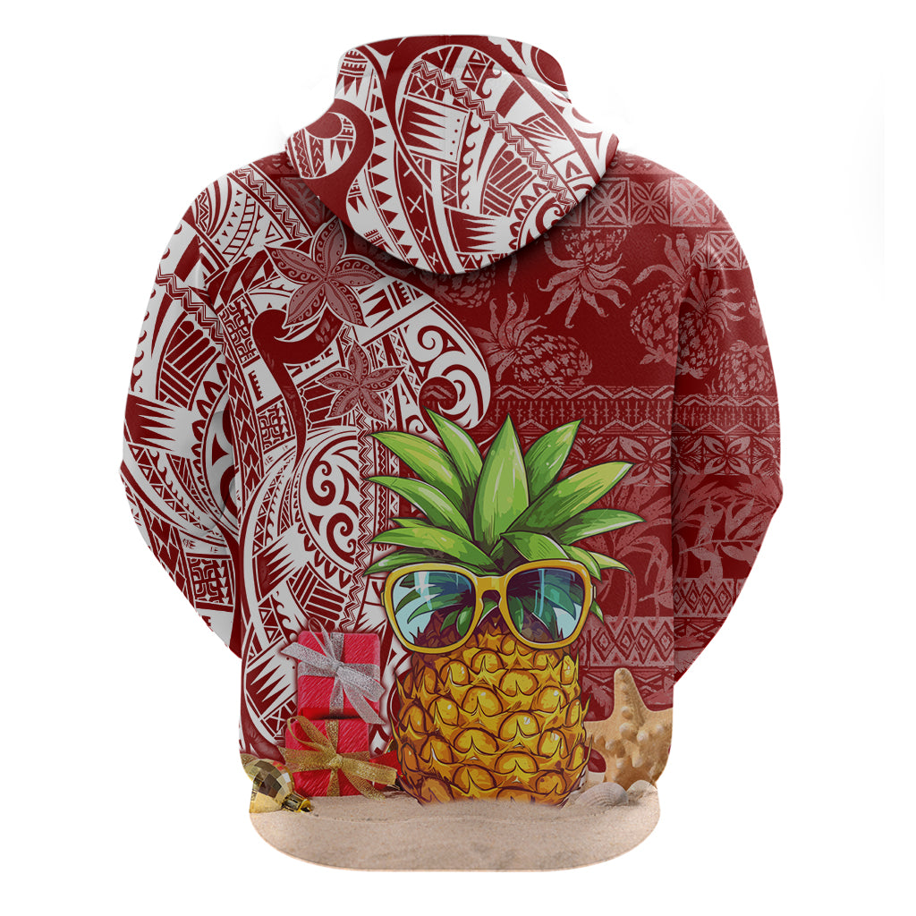 Mele Kalikimaka Hawaii Christmas Hoodie Pineapple Party - Wonder Print Shop