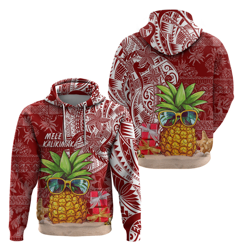 Mele Kalikimaka Hawaii Christmas Hoodie Pineapple Party - Wonder Print Shop