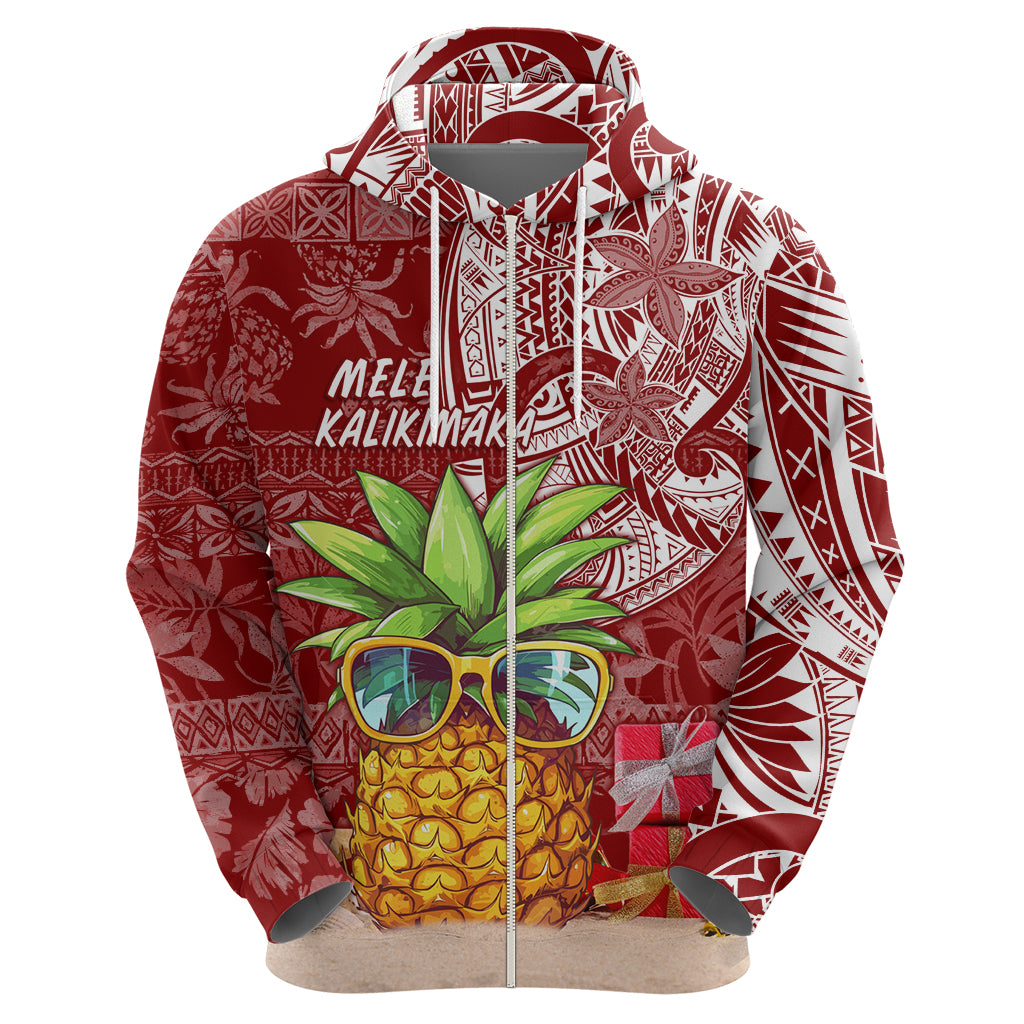Mele Kalikimaka Hawaii Christmas Hoodie Pineapple Party - Wonder Print Shop