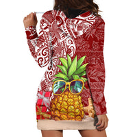 Mele Kalikimaka Hawaii Christmas Hoodie Dress Pineapple Party - Wonder Print Shop