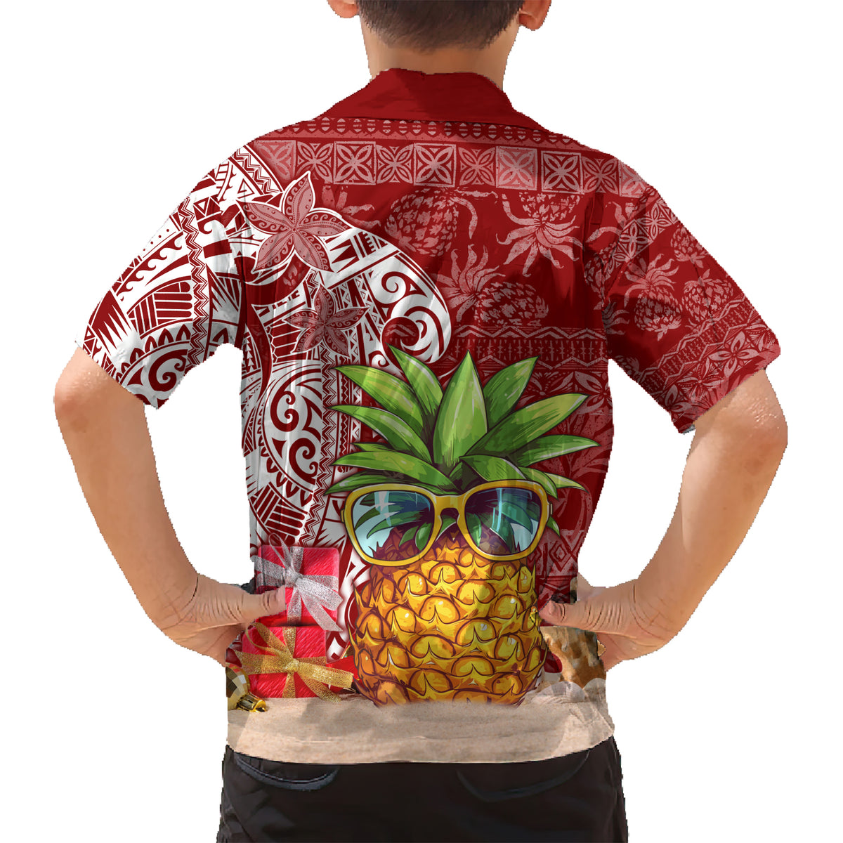Mele Kalikimaka Hawaii Christmas Kid Hawaiian Shirt Pineapple Party - Wonder Print Shop