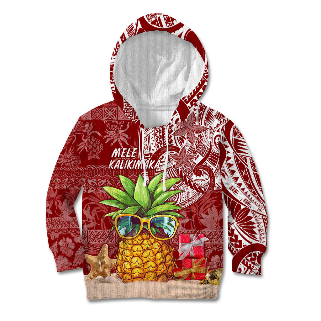 Mele Kalikimaka Hawaii Christmas Kid Hoodie Pineapple Party - Wonder Print Shop